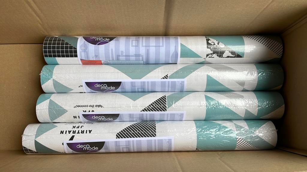 Vliesbehang met print €5 per rol., Ophalen of Verzenden, 10 tot 25 m², Wit