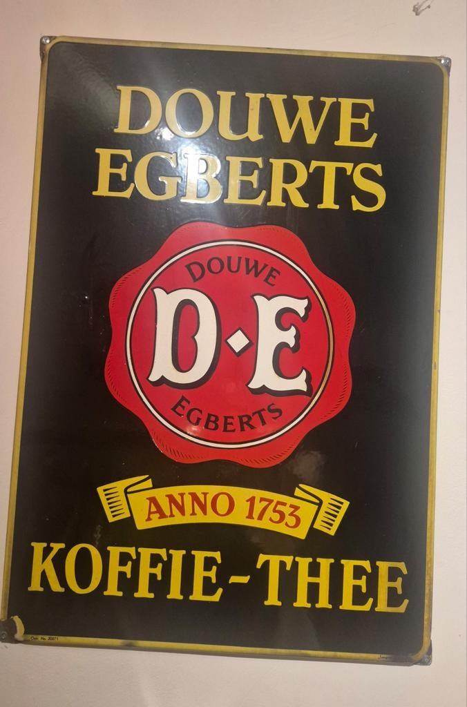 Origineel Douwe Egberts Emaille Bord - Zeer Goede Staat, Ophalen