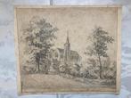 St Peter, Lingfield, Surrey, 18,5x16cm., or. potloodtekening, Ophalen of Verzenden