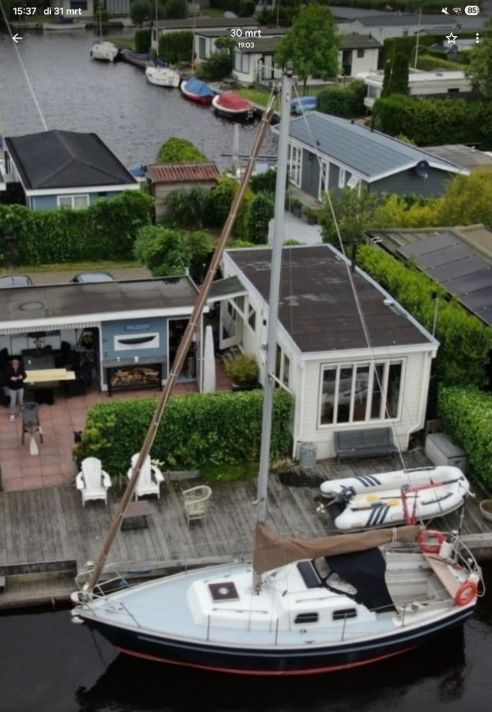 Kajuitzeilboot L 870 Br 275 D 135 Staal ligplaats Langweer, Watersport en Boten, Kajuitzeilboten en Zeiljachten, Ophalen, Gebruikt