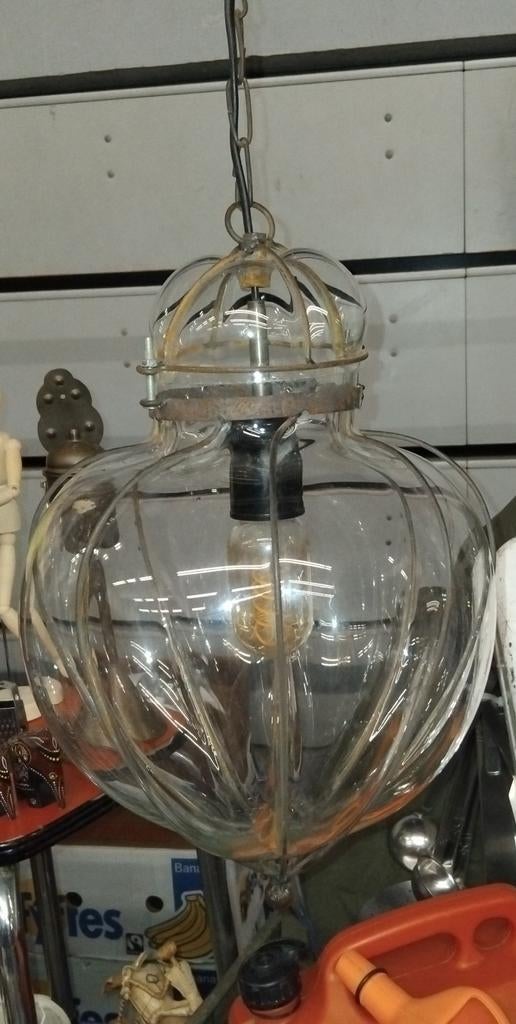Gekooide Lantaarn, Huis en Inrichting, Lampen | Kroonluchters, Gebruikt, Murano, Ophalen of Verzenden, Glas
