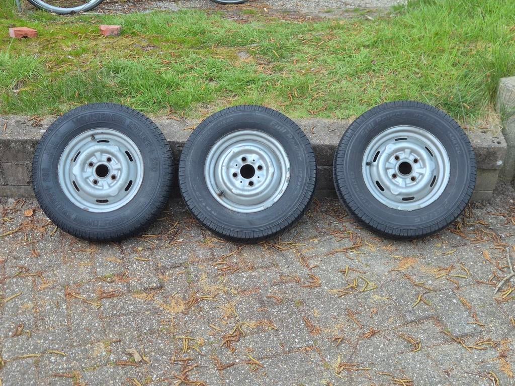 3x 12 inch wielen, 155R12, 4x100 12, Ophalen, Gebruikt