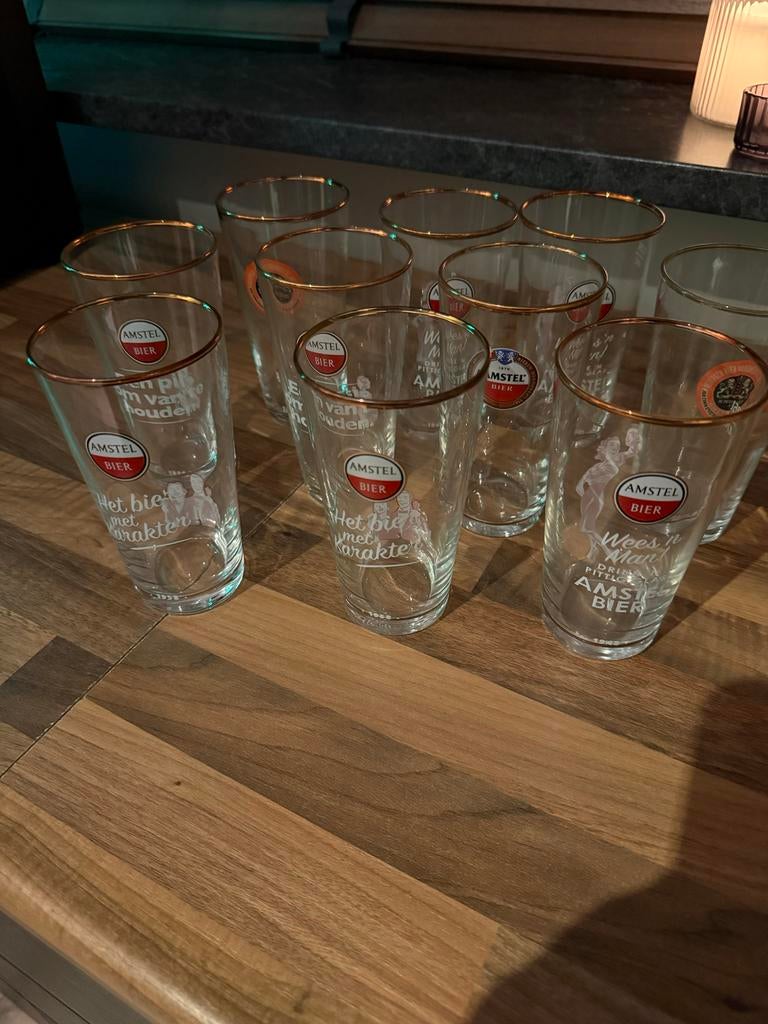 Amstel bier glazen, Ophalen of Verzenden, Gebruikt, Bierglas