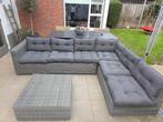 Bellagio loungeset wicker, kussens 1 zomer gebruikt., Tuin en Terras, 5 zitplaatsen, Bank, Ophalen of Verzenden, Zo goed als nieuw