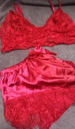 Rood kanten lingeriesetje, maat L nieuw, Ophalen