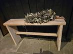 Steigerhouten bankje, bank, kruk, tafel, bijzettafel, Landelijk, Industrieel, Robuust, Gebruikt, 75 cm of meer, Rechthoekig