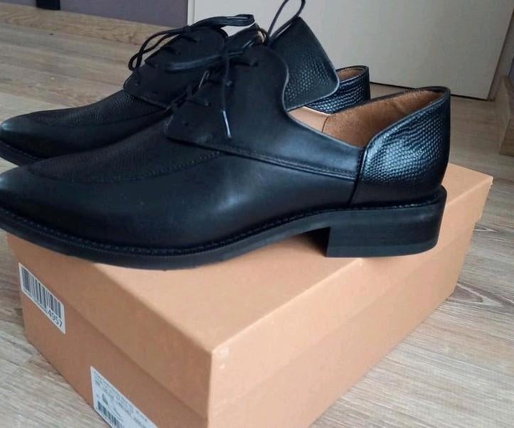 Royal Republiq gave veterschoen 100% leer mt 39, Schoenen met lage hakken, Zwart, Nieuw, Ophalen of Verzenden