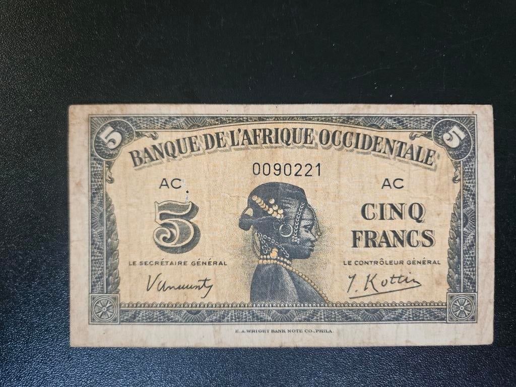 Frans West Afrika pick 28a 1942, Postzegels en Munten, Bankbiljetten | Afrika, Ophalen of Verzenden, Overige landen, Los biljet