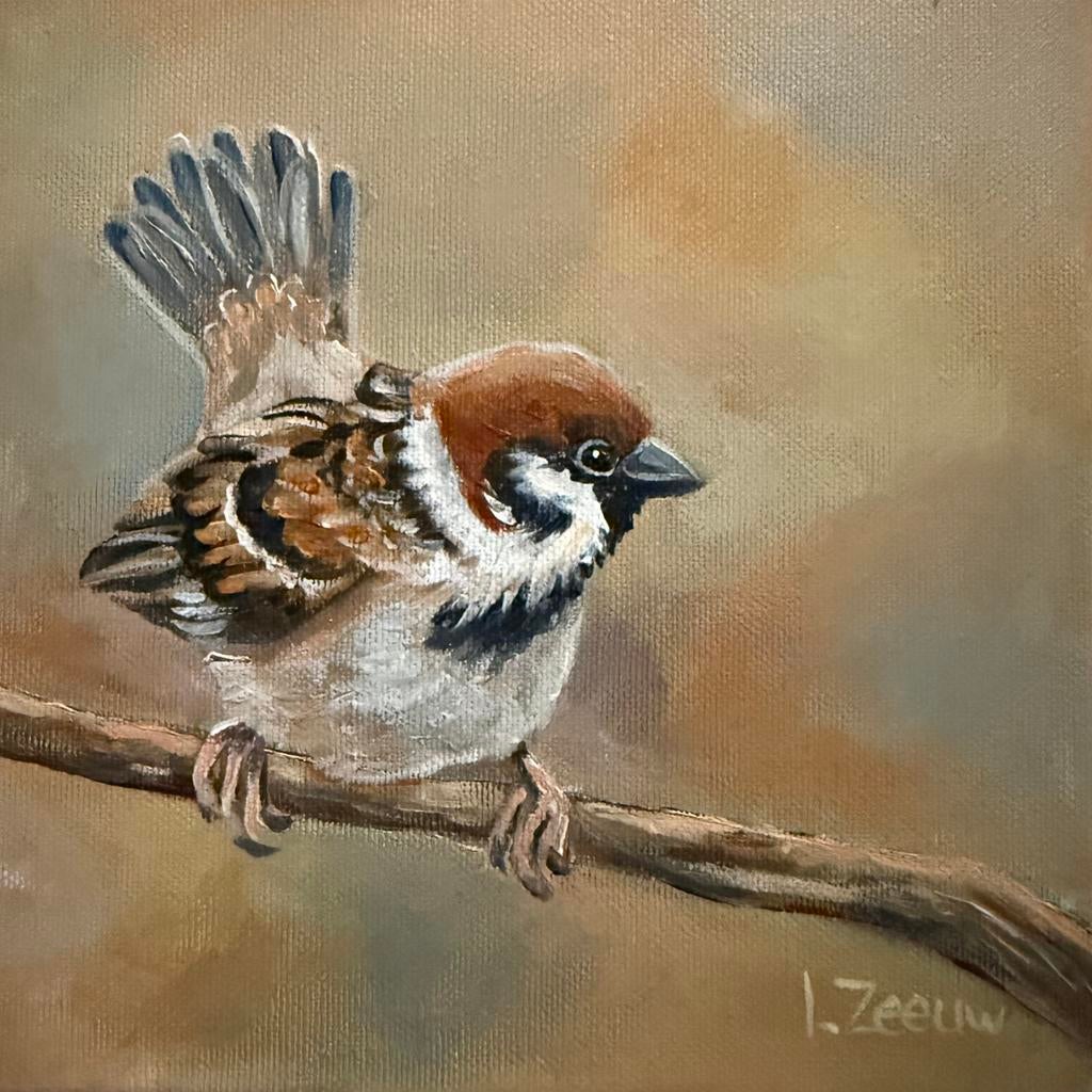 Schilderij musje, Ophalen of Verzenden, Nieuw, Schilderij