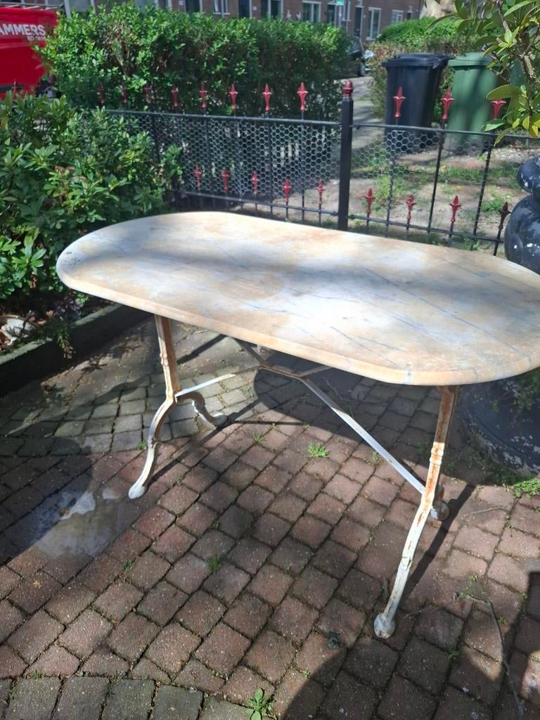 Tuintafel, Tuin en Terras, Tuintafels, Ophalen, Gebruikt, Rechthoekig, Metaal