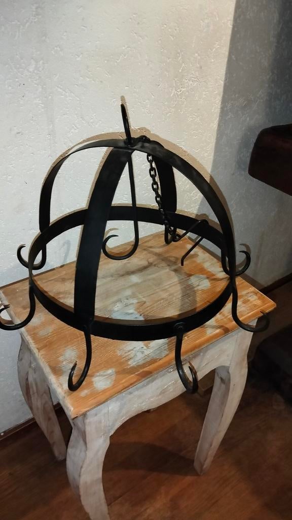 Mooie brocante grote degelijke zware ijzeren vleesrek pannen, Ophalen of Verzenden