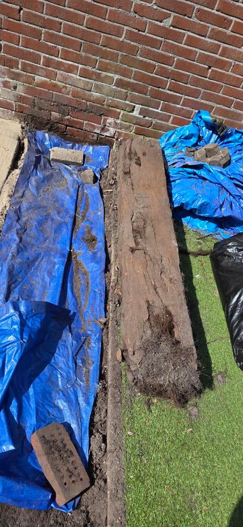 Houten biels, Tuin en Terras, Bielzen en Borders, Ophalen, Gebruikt, Biels, Minder dan 100 cm