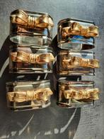 servietringen serviet ring verzilverd met goudkleurige strik, Verzenden, Zo goed als nieuw