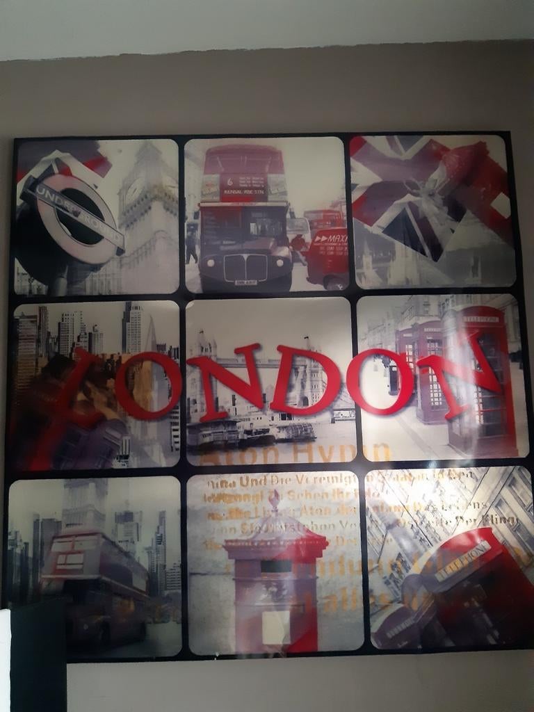 Metalen schilderij London 100x100 cm, Ophalen