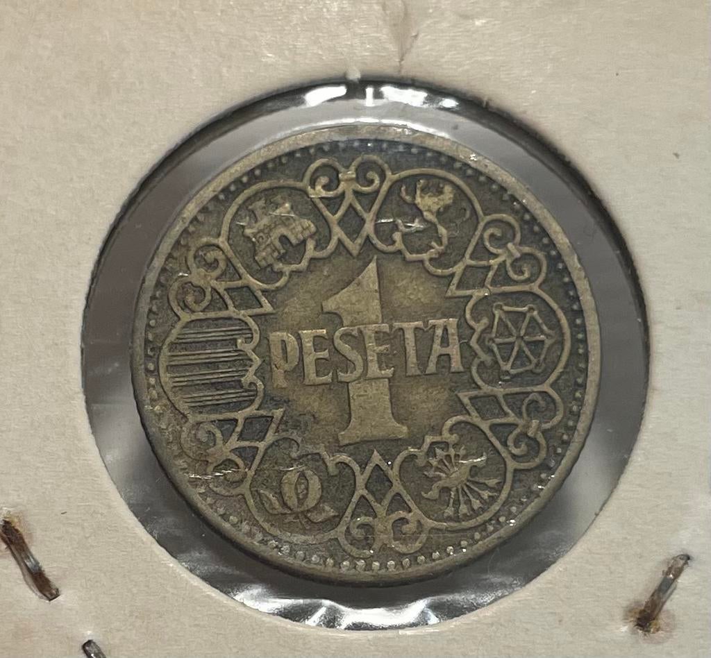 1 peseta Spanje 1944, Ophalen of Verzenden, Overige landen