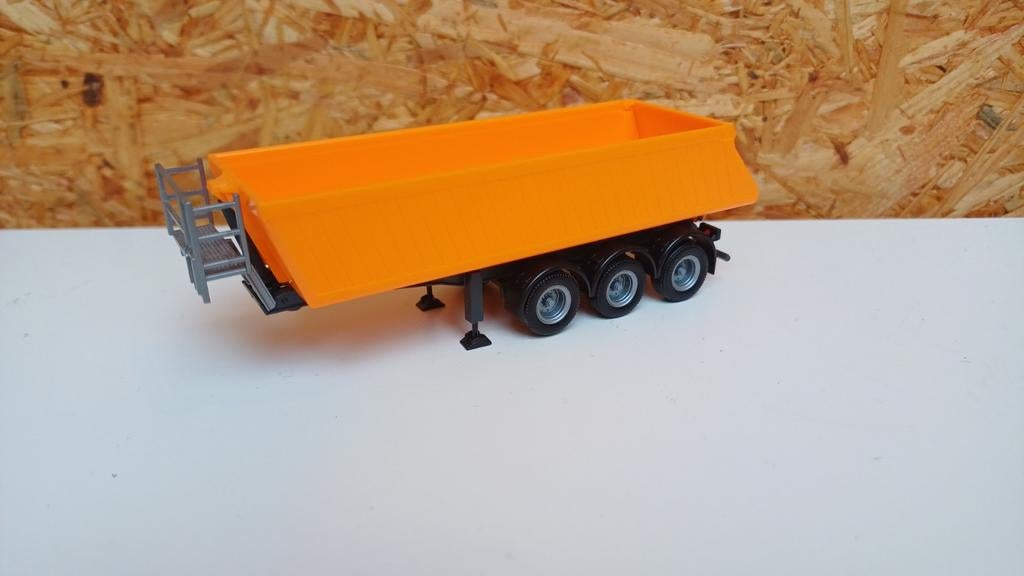 Herpa Schmitz kieptrailer oranje kipper, Ophalen of Verzenden, Nieuw, Bus of Vrachtwagen, Herpa