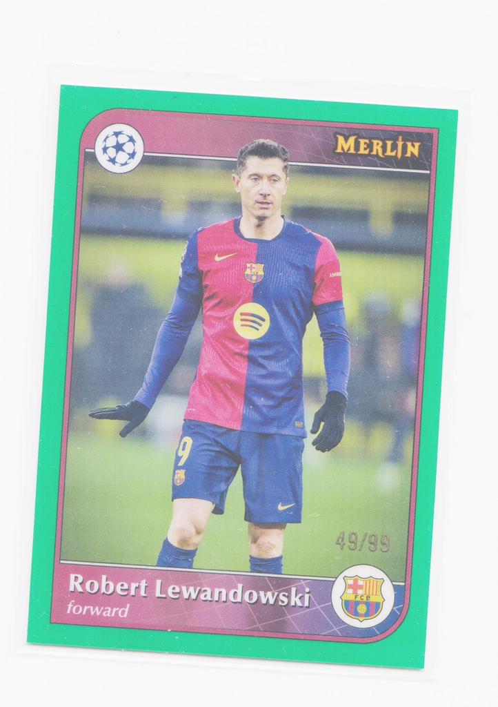 Topps Merlin UCL Robert Lewandowski /99 FC Barcelona, Ophalen of Verzenden, Zo goed als nieuw, Plaatje