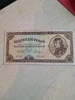 Hongaars biljet 100 miljoen Pengö, Boedapest 1946, Ophalen of Verzenden, Postfris