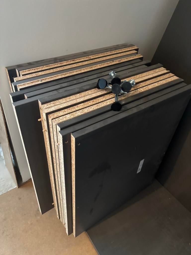 15 x Pax planken donkergrijs en onderdelen, Ophalen of Verzenden, Gebruikt