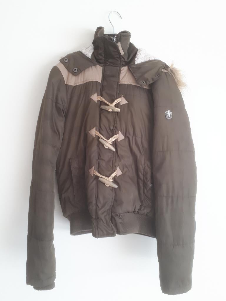 Gebruikte legergroene Miss America jas, Kleding | Dames, Jassen | Winter, Gedragen, Maat 34 (XS) of kleiner, Groen, Ophalen of Verzenden