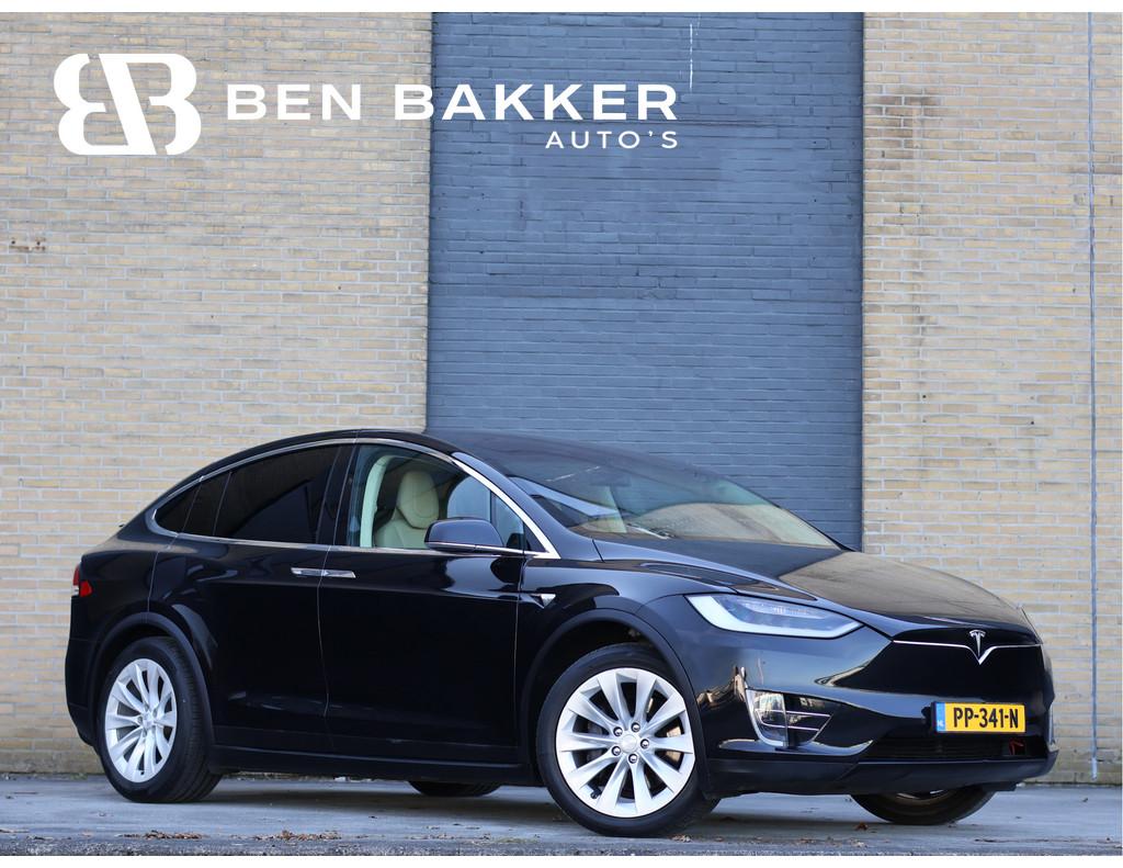 Tesla Model X 90D Base AWD SOH 85,4% | Autopilot | Luchtveri, Auto's, Automaat, Model X, Gebruikt, Beige