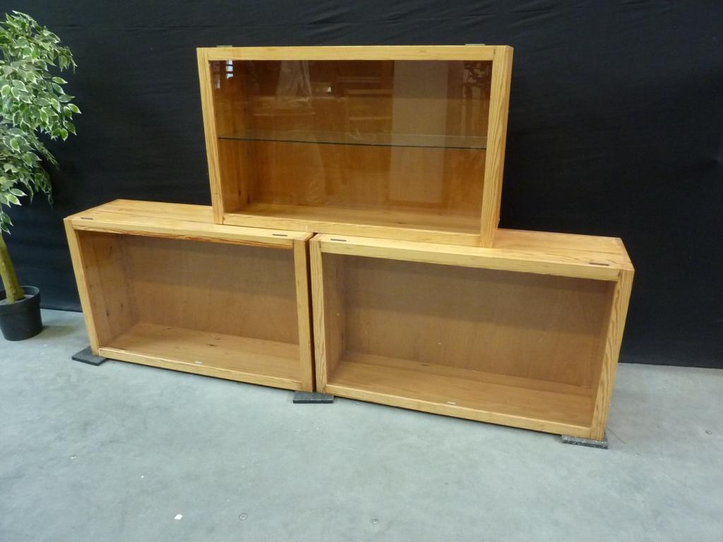 Grenen vitrinekast / wandkast / prijzenkast 100x32x60cm, Huis en Inrichting, Kasten | Vitrinekasten, Gebruikt, Minder dan 100 cm