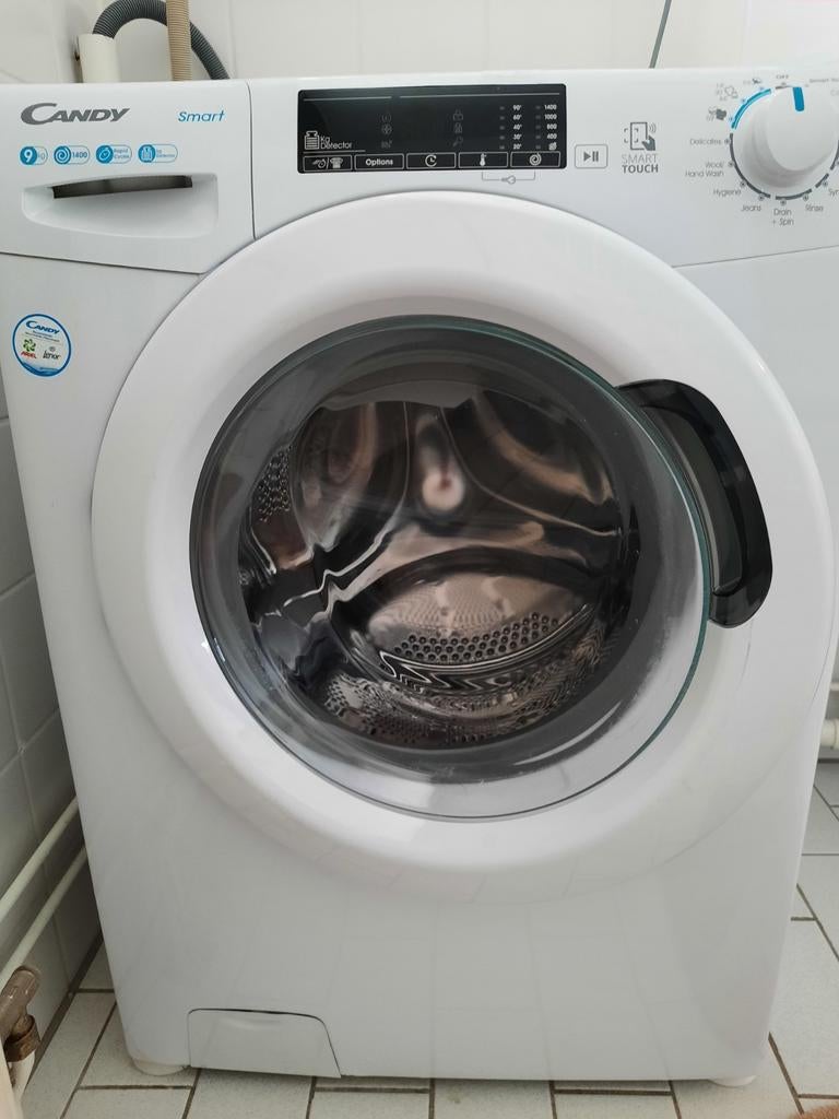 Candy Smart wasmachine CS149TE, Witgoed en Apparatuur, Wasmachines, Ophalen, 1200 tot 1600 toeren, 8 tot 10 kg, Zo goed als nieuw