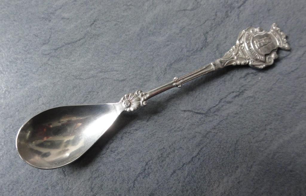 Theelepeltje St. Anthonis met wapen, Verzenden, Gebruikt, Metaal, Bestek