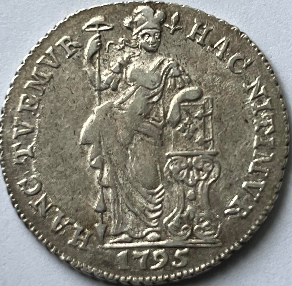 Bataafse Republiek schaarse Gelderse gulden 1795, Postzegels en Munten, Munten | Nederland, 1 gulden, Vóór koninkrijk, Zilver