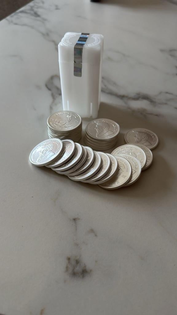 ZILVEREN Kruggerand munten. 1 Troy ounce 31.1gram 1OZ, Postzegels en Munten, Edelmetalen en Baren, Ophalen of Verzenden, Zilver
