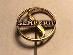 Metalen SEMPERIT BANDENMERK Speld (Blauw/Goudkleur)., Verzenden, Zo goed als nieuw, Merk, Speldje of Pin