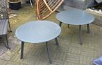 2 bijzettafels voor buiten diameter 70, Tuin en Terras, Ophalen of Verzenden, Rond, Kunststof