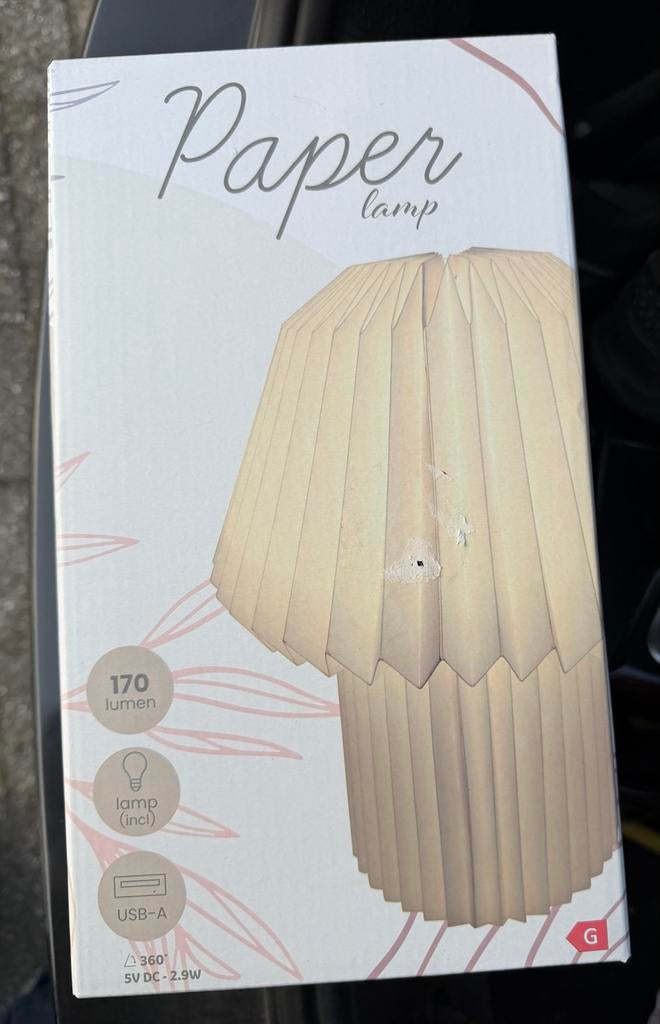 Paper lamp tafellamp, Ophalen of Verzenden, Nieuw, Overige materialen, Minder dan 50 cm