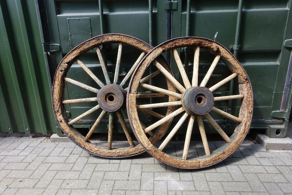 Wagenwiel, karrewielen, wagenwielen, set van twee, ø120 cm., Ophalen