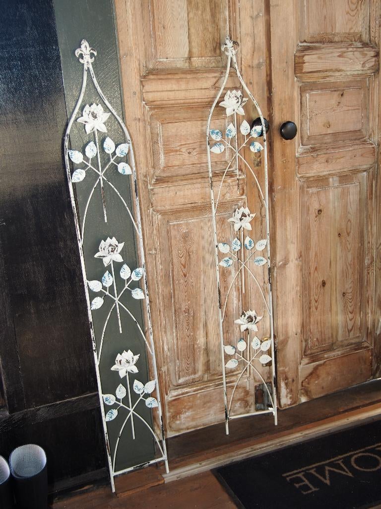 2 metalen Ornamenten, Huis en Inrichting, Woonaccessoires | Overige, Ophalen, Gebruikt, Wit, Metaal