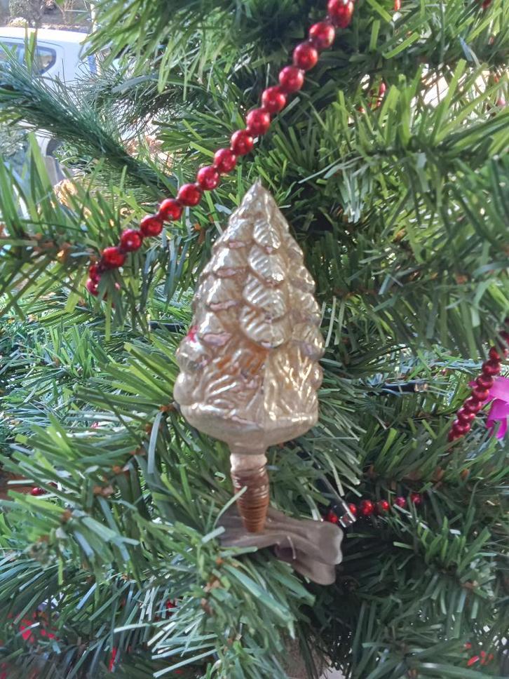 kerstboom op clip met paddestoeltje, Diversen, Kerst, Gebruikt, Ophalen of Verzenden