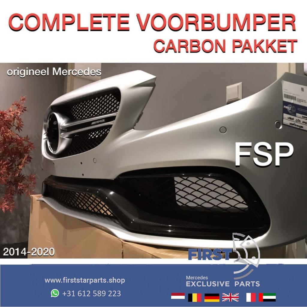 W205 C63 S AMG VOORBUMPER CARBON PAKKET Mercedes C Klasse 20, Gebruikt, -, Voor, Ophalen of Verzenden