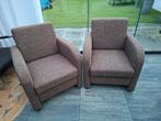 Twee bruine fauteuils, Huis en Inrichting, Fauteuils, Ophalen of Verzenden, 75 tot 100 cm, Stof, 50 tot 75 cm