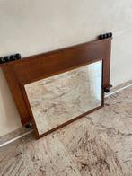 Vintage houten spiegel met decoratieve bollen, Ophalen, Gebruikt, 75 tot 100 cm, Minder dan 100 cm