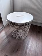 kvistbro bijzettafel draadmand met deksel wit in goede staat, Ophalen, Zo goed als nieuw, Rond, Minder dan 55 cm