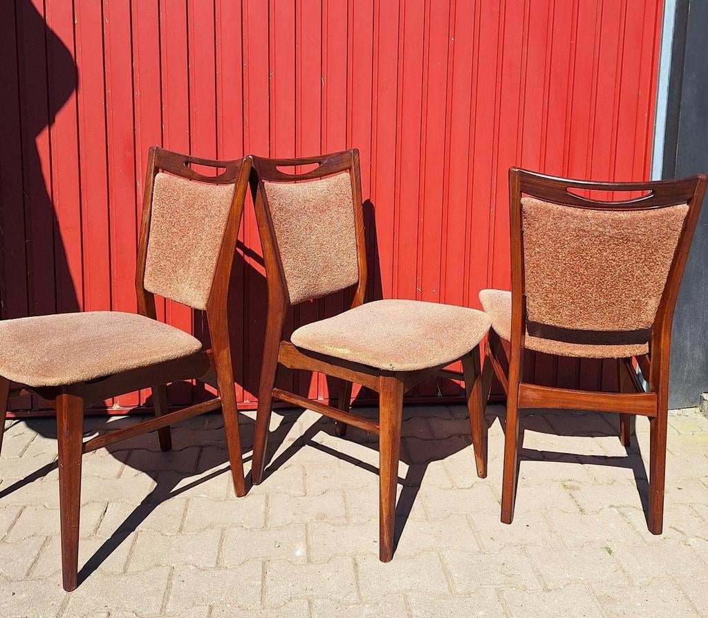 Vintage retro stoelen teakhout 1960s, Ophalen, Huis en Inrichting