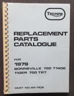 Triumph Bonneville T140E Tiger TR7 - Parts Catalogue 1979, Motoren, Verzenden, Triumph