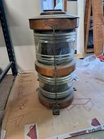 Antiek Dubbel Koperen Toplicht - Scheepslamp, Ophalen of Verzenden