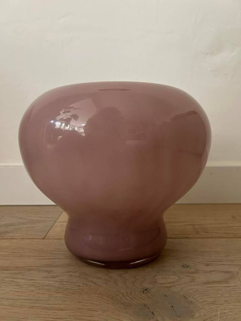 Glazen lila vaas/bloempot van H&M Home (20x23cm), Ophalen, Overige kleuren, Minder dan 50 cm, Glas