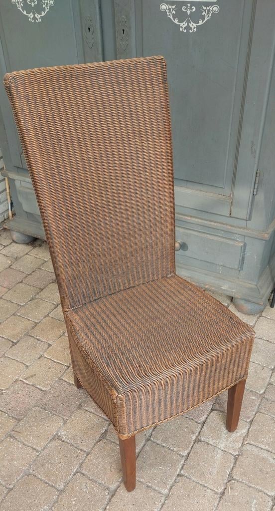 6x Lloyd Loom eetkamerstoel in prima staat, Ophalen, Gebruikt, Bruin, Vijf, Zes of meer stoelen