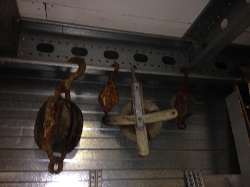 Katrollen lamp vintage antiek, Ophalen of Verzenden, Zo goed als nieuw