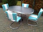 Bel Air 4 slede stoelen diner tafel sixties fifties retro, Ophalen, Zo goed als nieuw, Amerikaanse fifties sixties retro, Vier