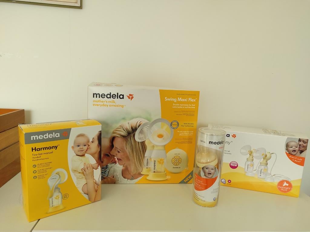 Medela kolf set: dubbele elektrisch, handkolf & Calma fles, Ophalen of Verzenden, Borstkolf