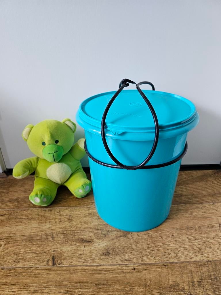 6.) Tupperware nieuwe wasemmer turquoise met ring - 8,5 L, Ophalen of Verzenden, Nieuw, Blauw, Bak of Kom