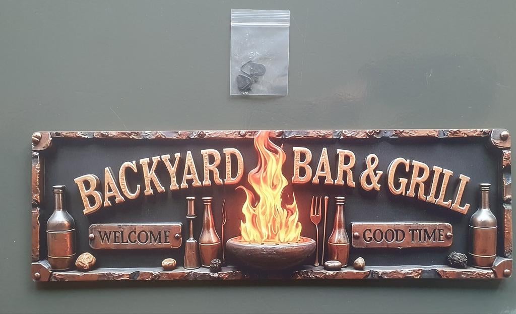 Houten wandbord, Vintage, Ophalen of Verzenden, Nieuw, Metaal